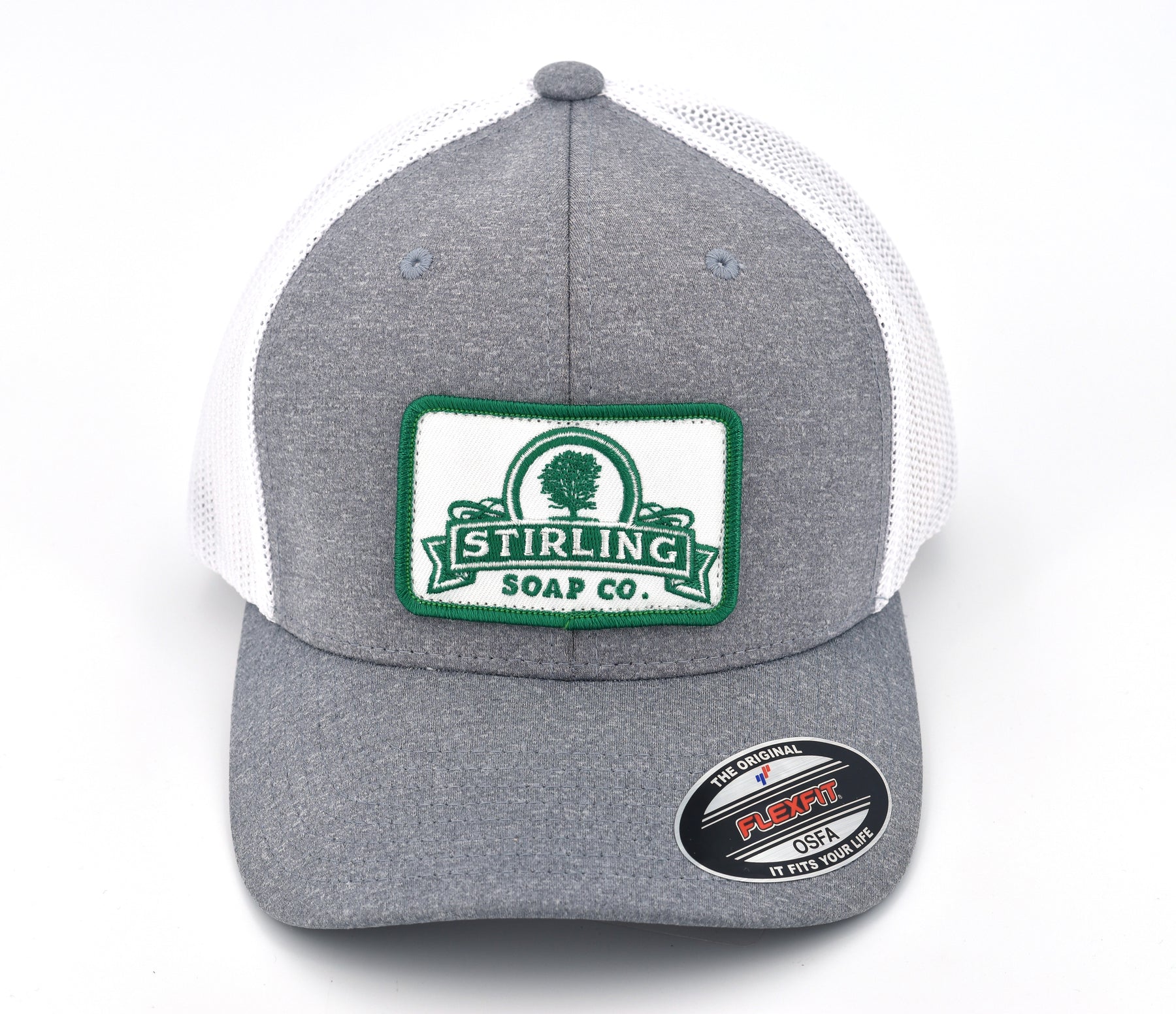 Flexfit Fitted Trucker Hat Company Soap – Stirling - Heather/White